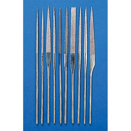 10-piece Mini Diamond Needle File Set, Medium Grit